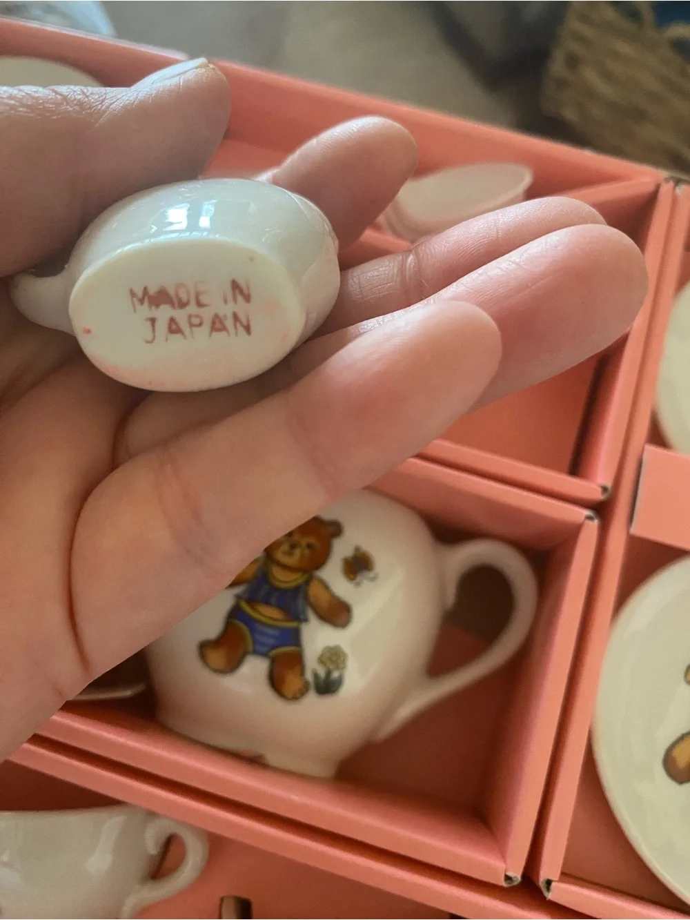 Vintage 70s Teddy Bear Mini Tea Set 16pc Boxed Cottagecore Kidcore country Gifts